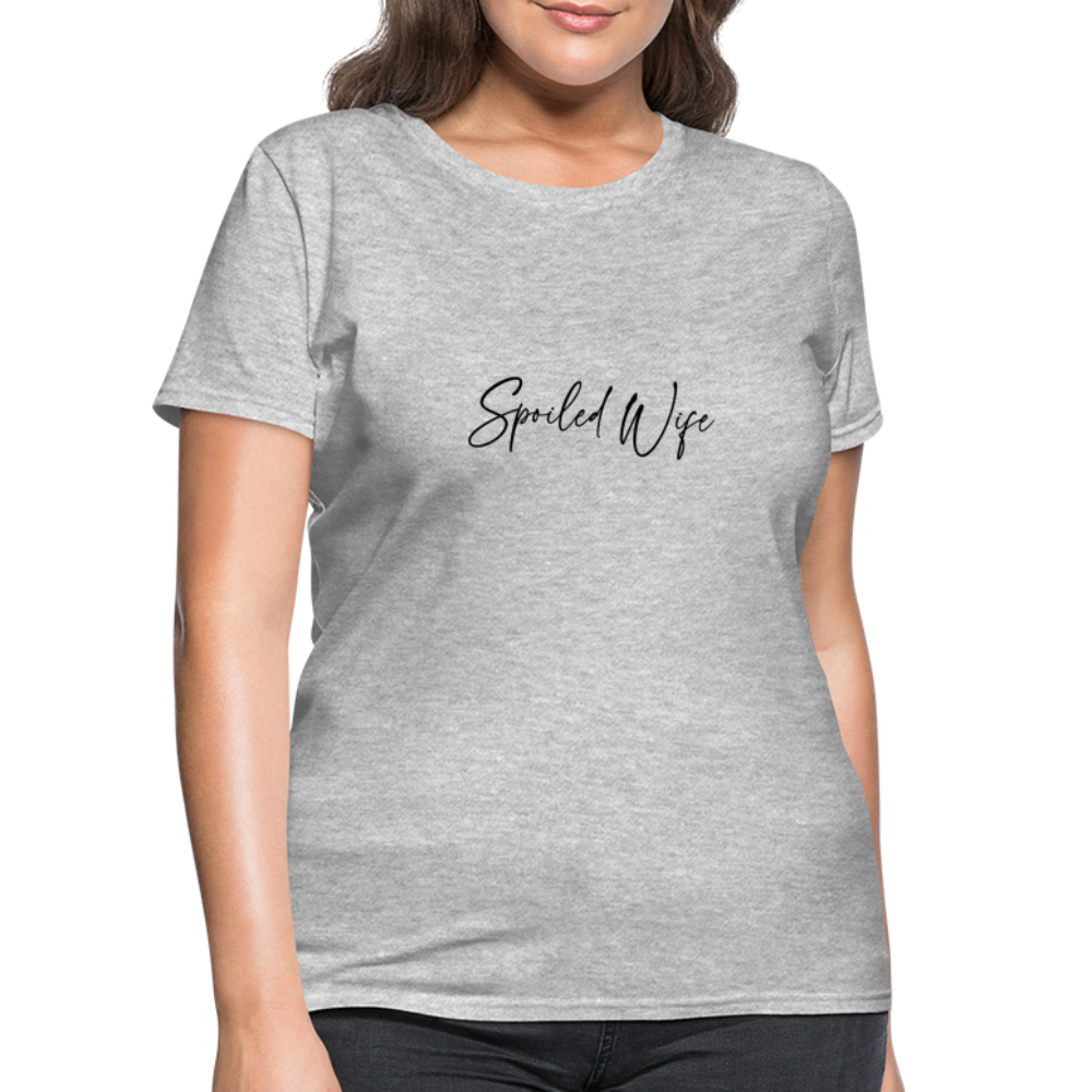 Spoiled Wife T-Shirt (Elegant Cursive Letters) - heather gray