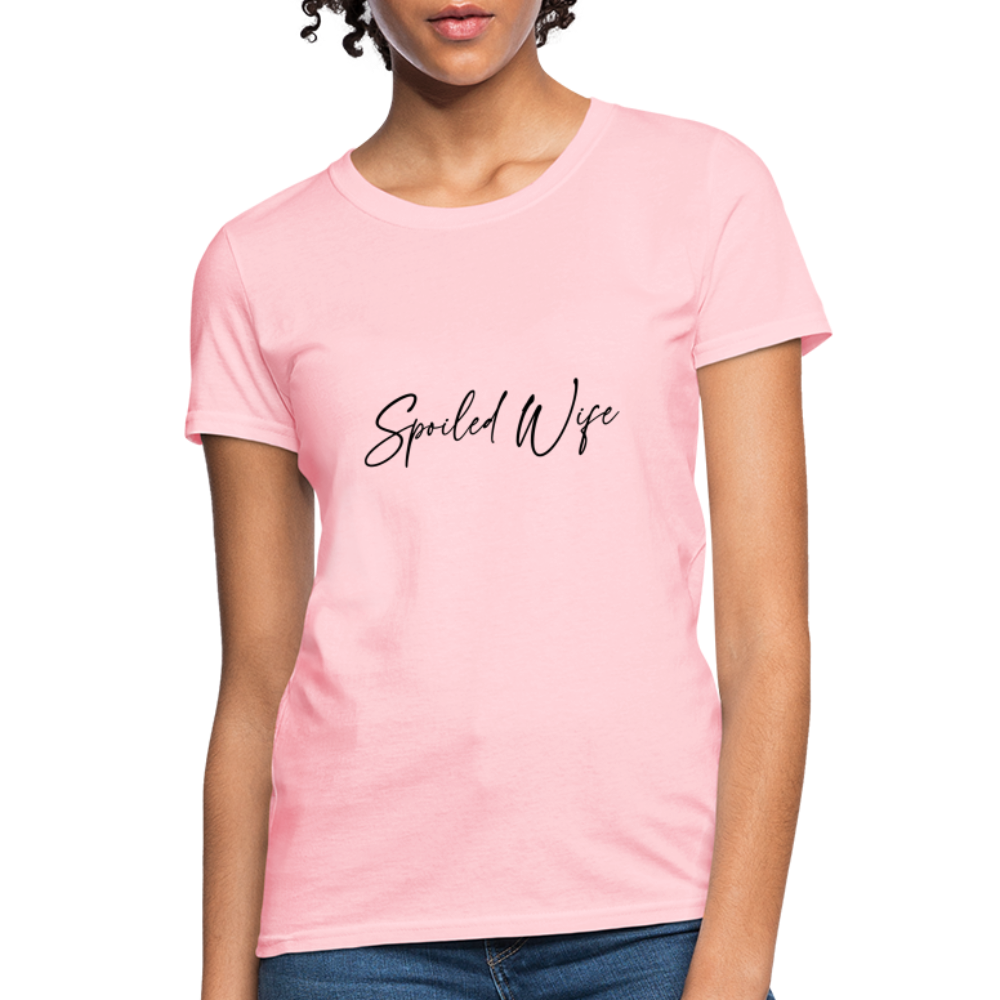 Spoiled Wife T-Shirt (Elegant Cursive Letters) - pink