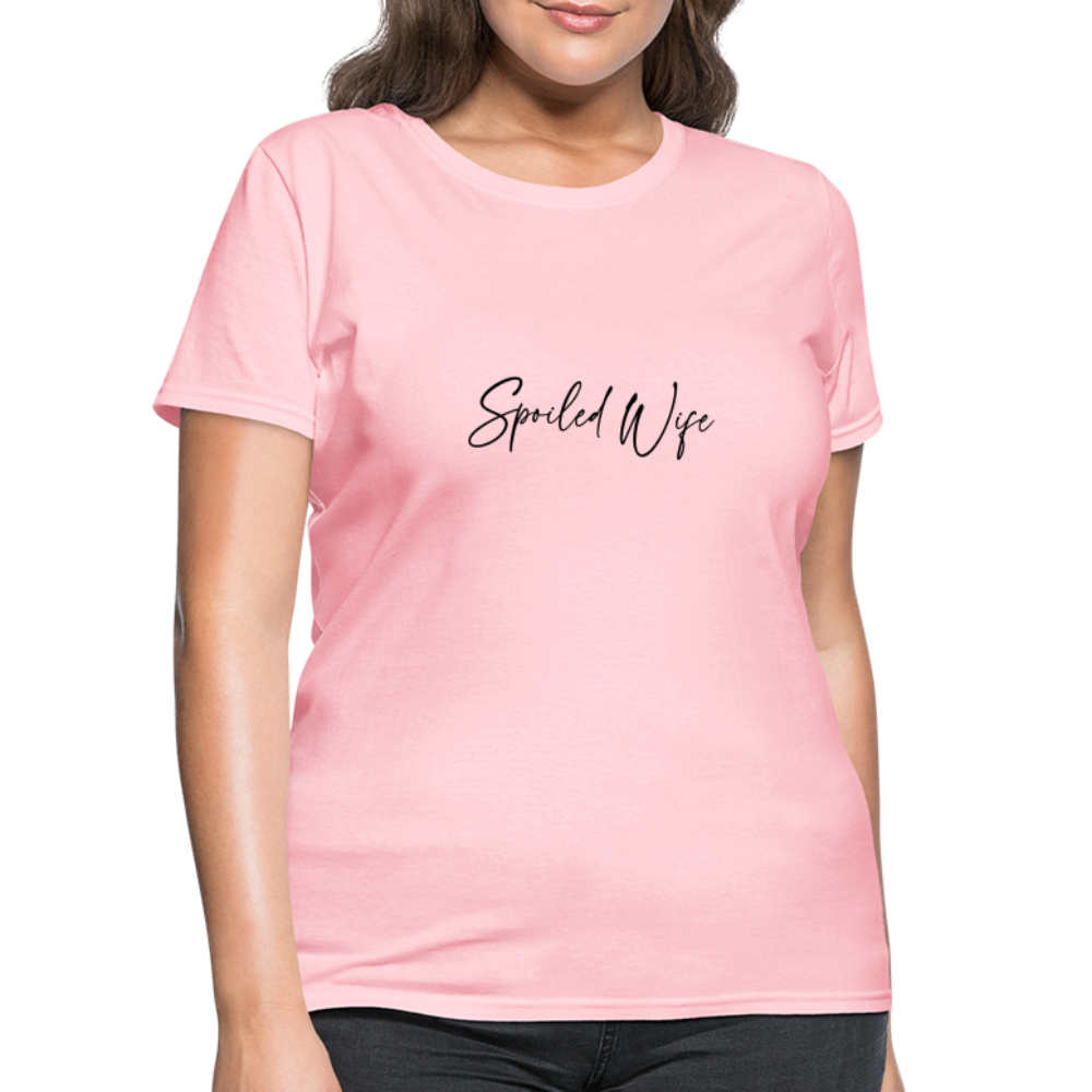 Spoiled Wife T-Shirt (Elegant Cursive Letters) - pink