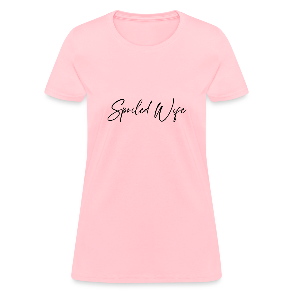 Spoiled Wife T-Shirt (Elegant Cursive Letters) - pink