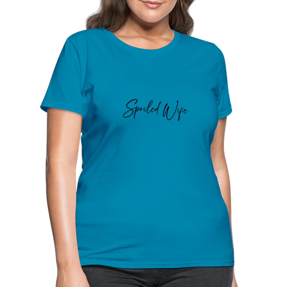 Spoiled Wife T-Shirt (Elegant Cursive Letters) - turquoise