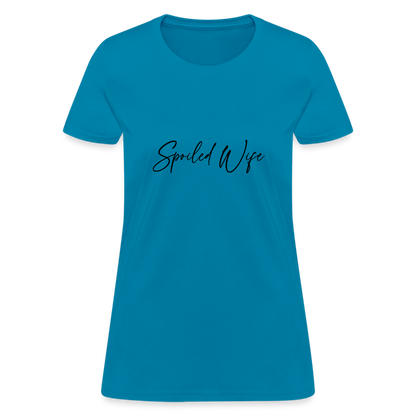 Spoiled Wife T-Shirt (Elegant Cursive Letters) - turquoise