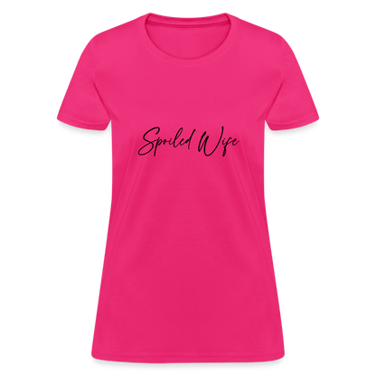 Spoiled Wife T-Shirt (Elegant Cursive Letters) - fuchsia