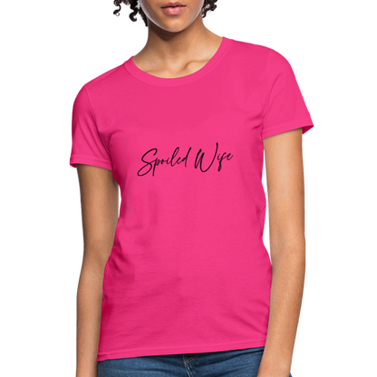 Spoiled Wife T-Shirt (Elegant Cursive Letters) - fuchsia