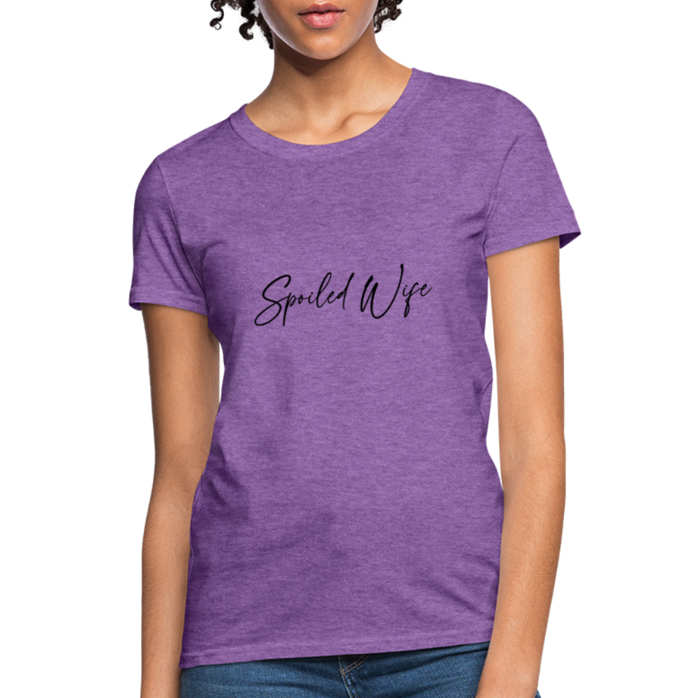 Spoiled Wife T-Shirt (Elegant Cursive Letters) - purple heather