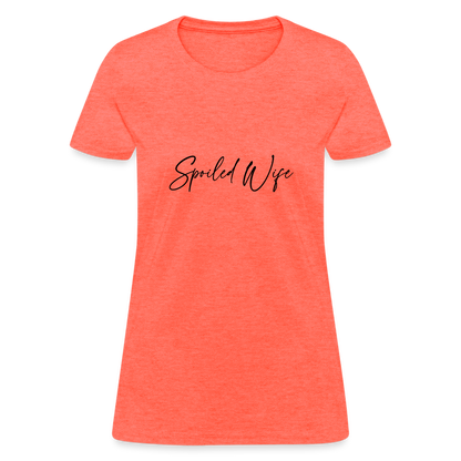 Spoiled Wife T-Shirt (Elegant Cursive Letters) - heather coral