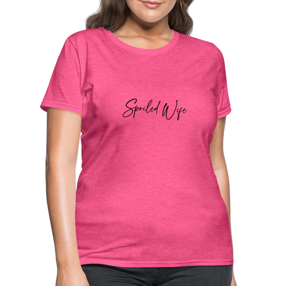 Spoiled Wife T-Shirt (Elegant Cursive Letters) - heather pink