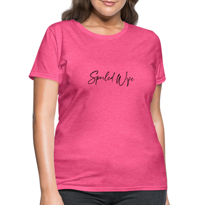 Spoiled Wife T-Shirt (Elegant Cursive Letters) - heather pink