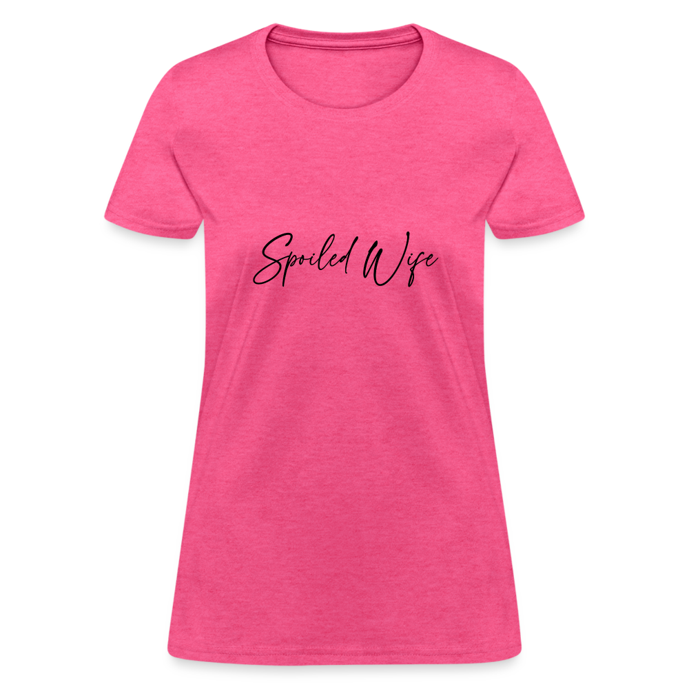 Spoiled Wife T-Shirt (Elegant Cursive Letters) - heather pink