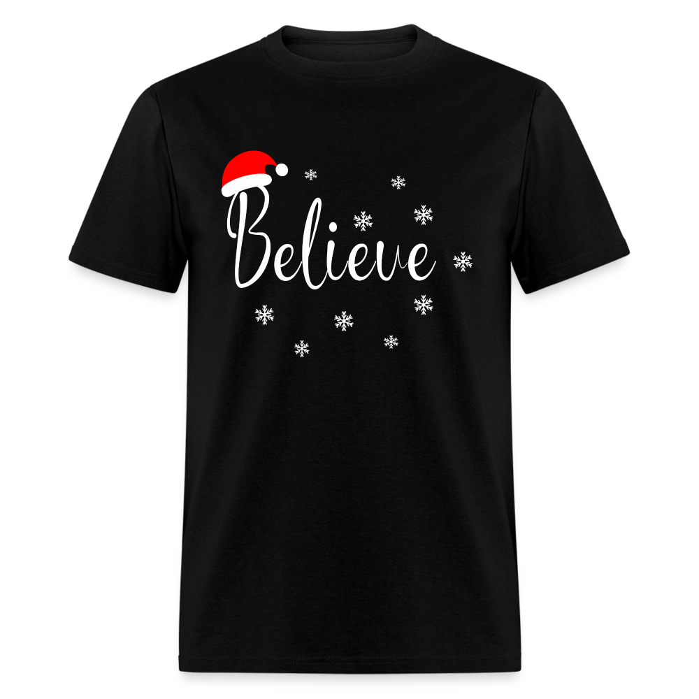 Believe T-Shirt (Santa Claus Hat) - black