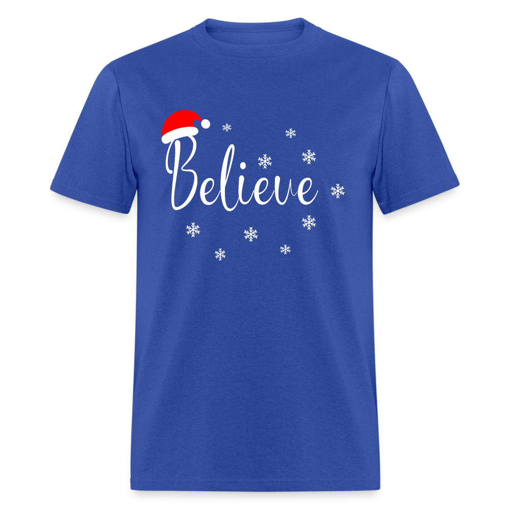 Believe T-Shirt (Santa Claus Hat) - royal blue
