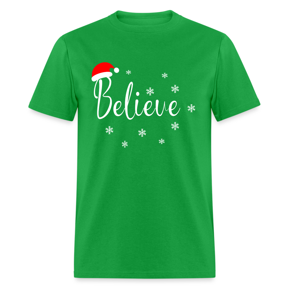 Believe T-Shirt (Santa Claus Hat) - bright green