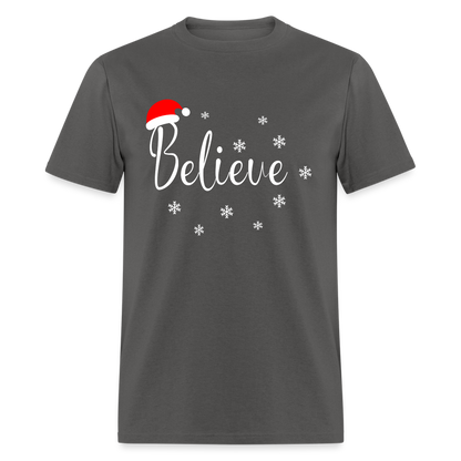 Believe T-Shirt (Santa Claus Hat) - charcoal