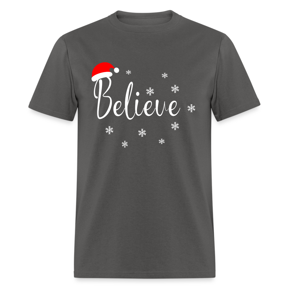 Believe T-Shirt (Santa Claus Hat) - charcoal