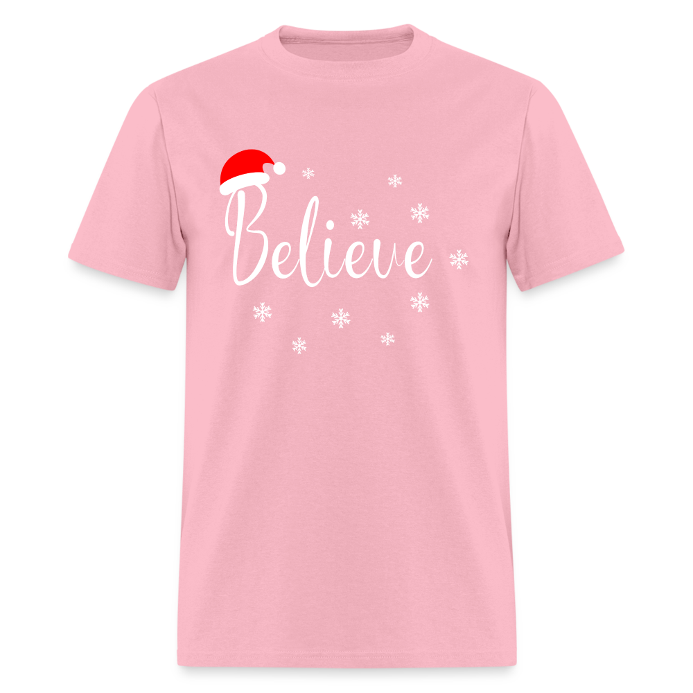 Believe T-Shirt (Santa Claus Hat) - pink