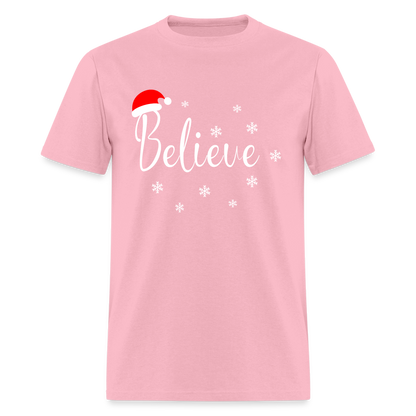 Believe T-Shirt (Santa Claus Hat) - pink