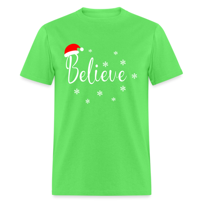 Believe T-Shirt (Santa Claus Hat) - kiwi