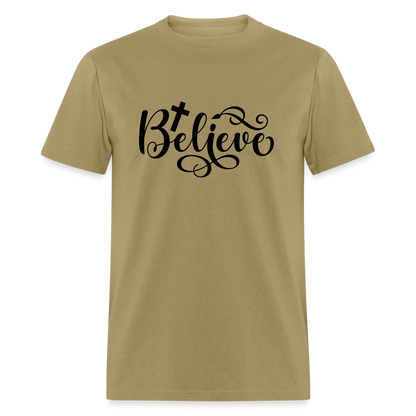 Believe T-Shirt (Cross) - khaki