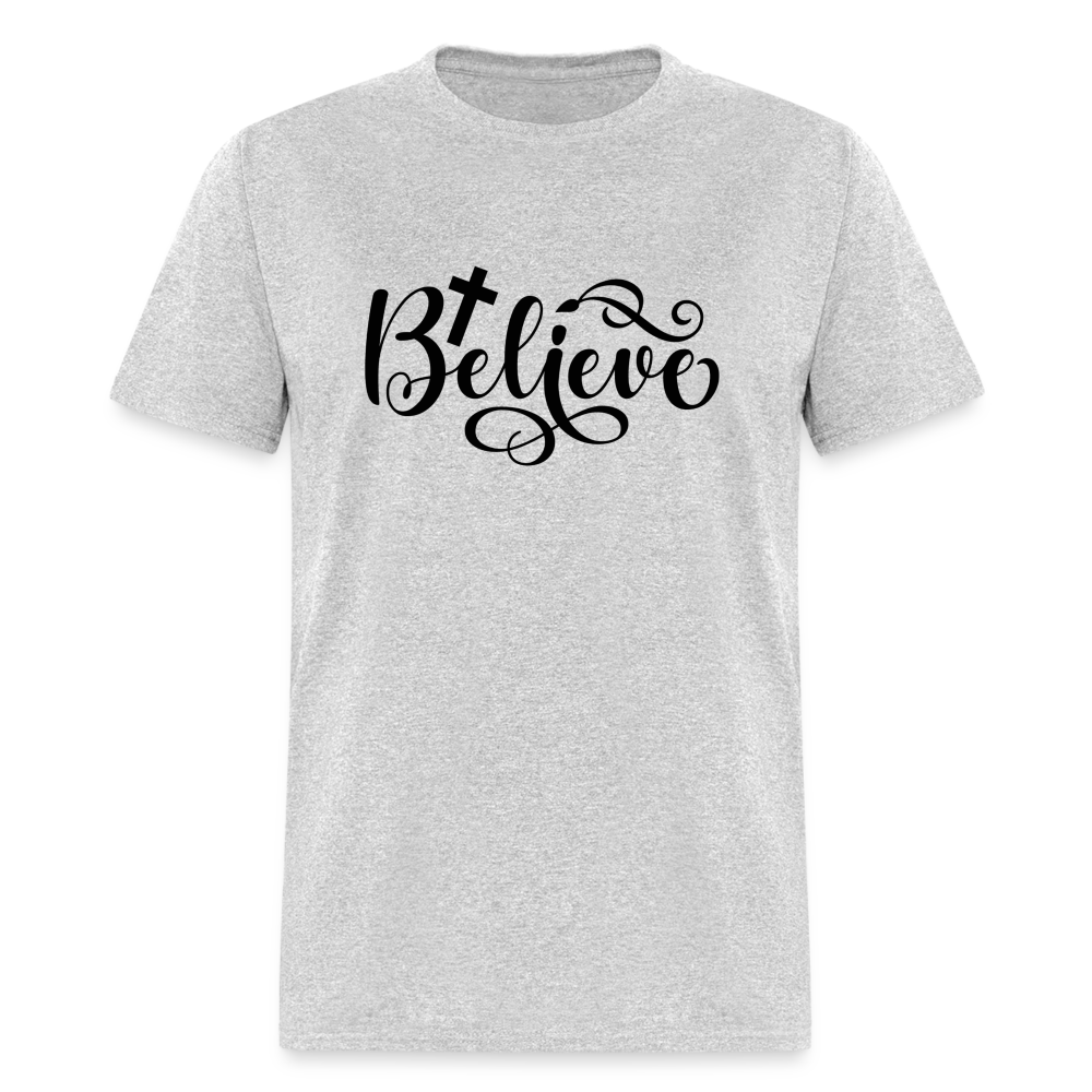 Believe T-Shirt (Cross) - heather gray
