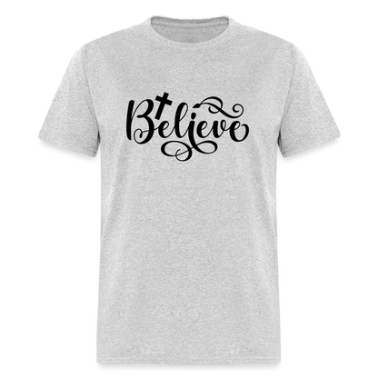 Believe T-Shirt (Cross) - heather gray