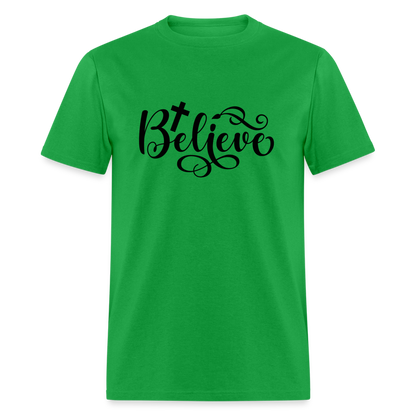 Believe T-Shirt (Cross) - bright green