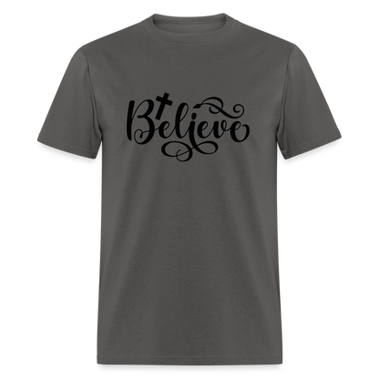 Believe T-Shirt (Cross) - charcoal