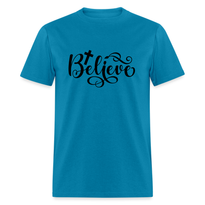 Believe T-Shirt (Cross) - turquoise