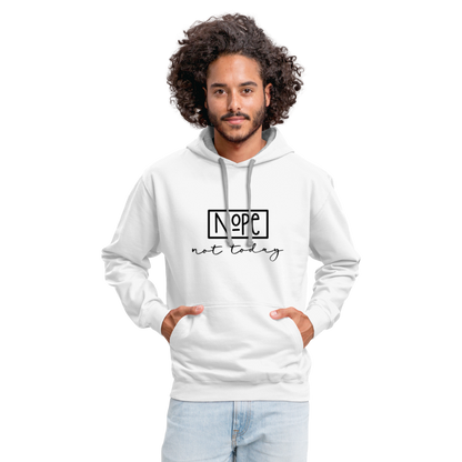 NoPe Not Today Heavy Hoodie - white/gray