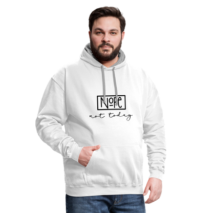 NoPe Not Today Heavy Hoodie - white/gray