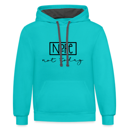 NoPe Not Today Heavy Hoodie - scuba blue/asphalt