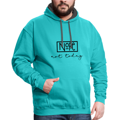 NoPe Not Today Heavy Hoodie - scuba blue/asphalt