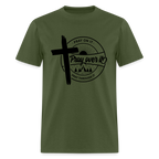 Pray On It, Pray Over It, Pray Through It T-Shirt - military green
