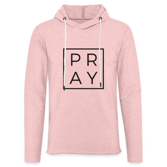 Pray Unisex Lightweight Terry Hoodie - cream heather pink