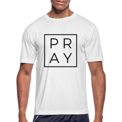 Men’s Moisture Wicking Performance Pray T-Shirt - white