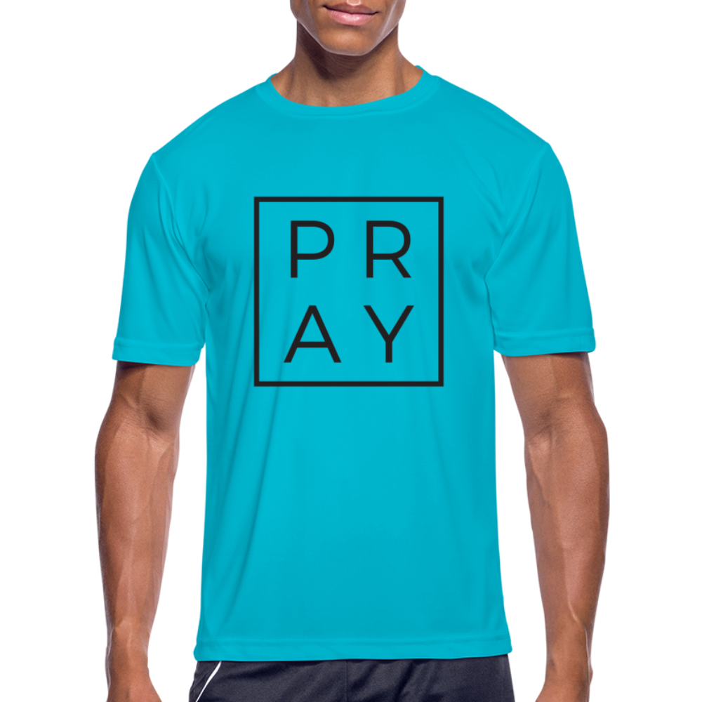 Men’s Moisture Wicking Performance Pray T-Shirt - turquoise
