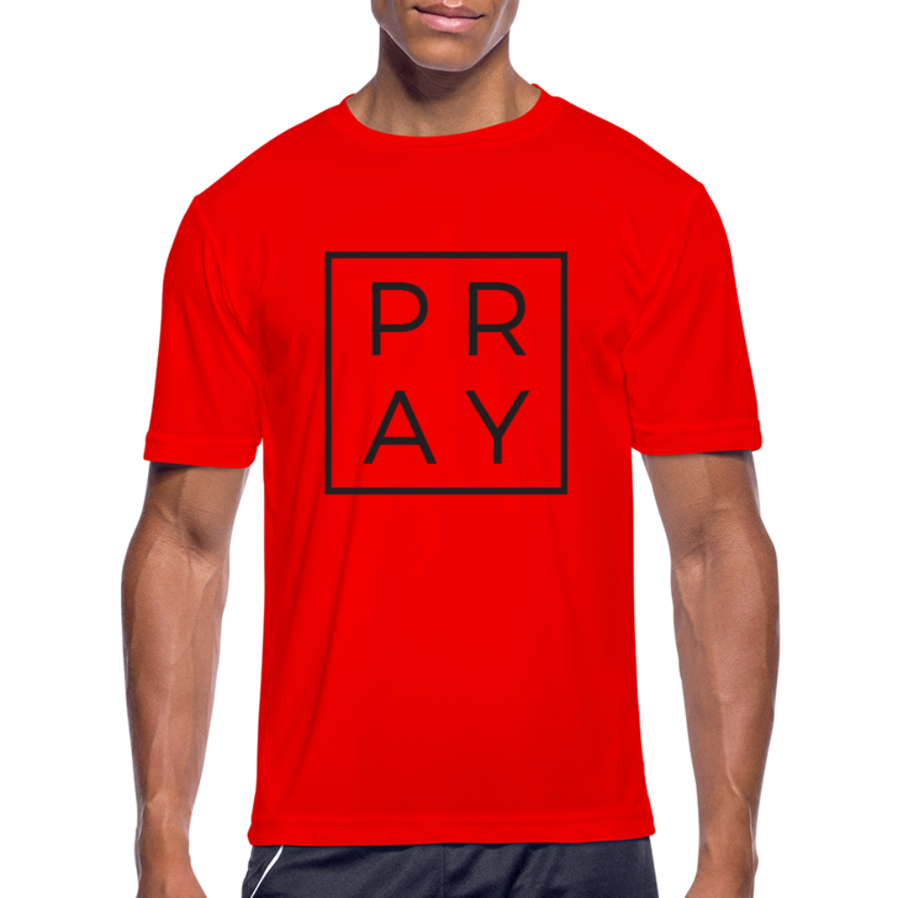 Men’s Moisture Wicking Performance Pray T-Shirt - red