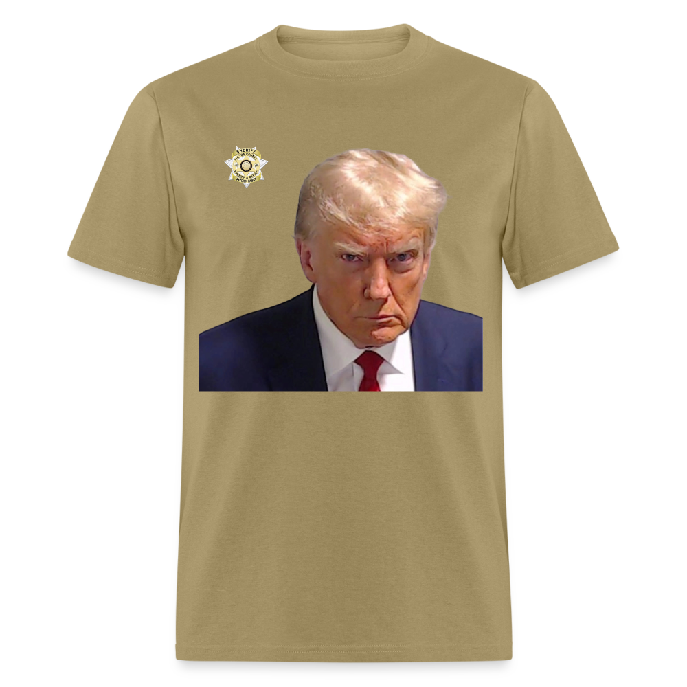 Trump Mugshot T-Shirt (Customizeable) - khaki