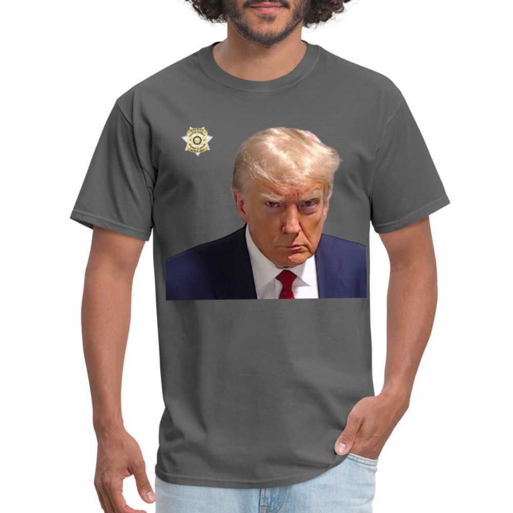 Trump Mugshot T-Shirt (Customizeable) - charcoal