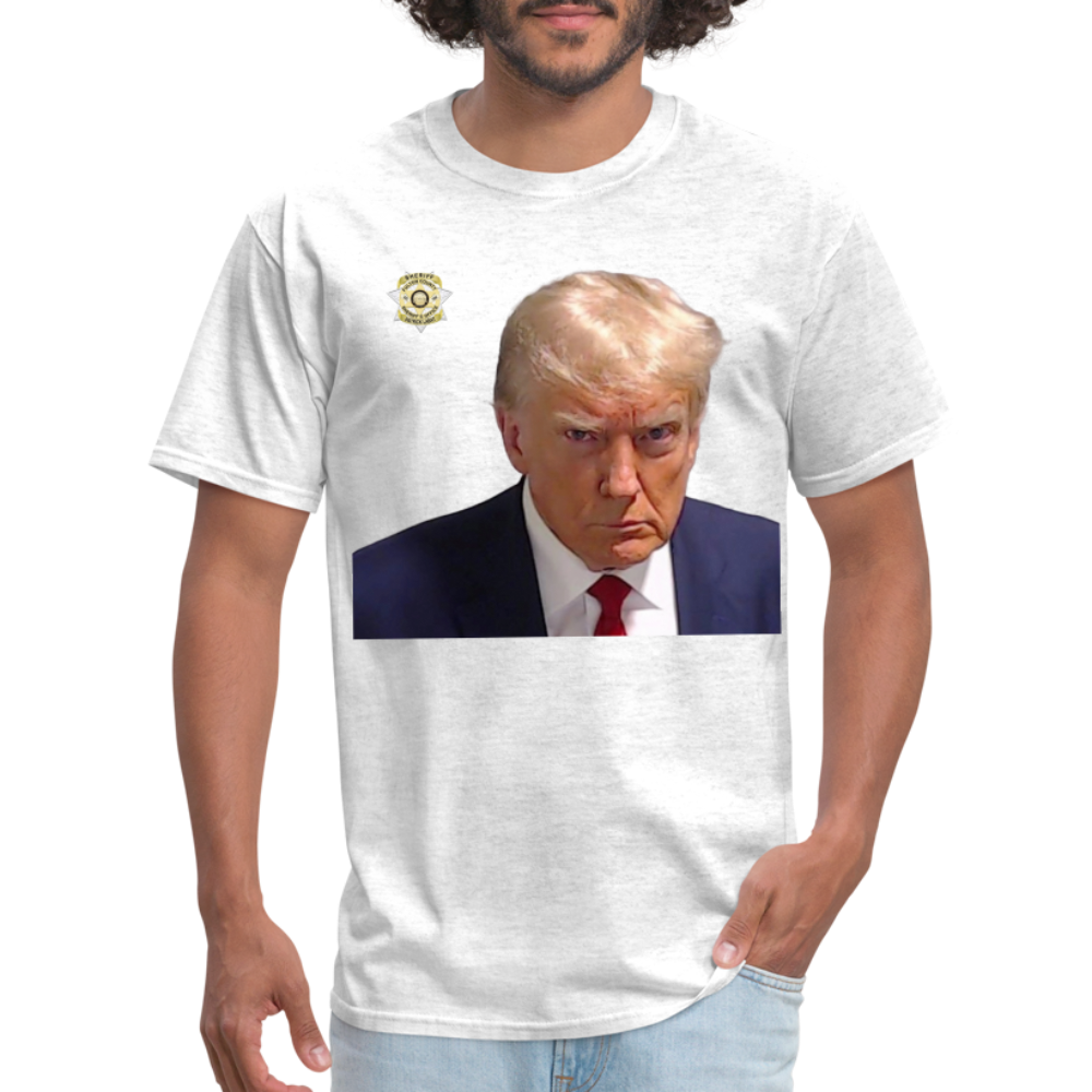 Trump Mugshot T-Shirt (Customizeable) - light heather gray