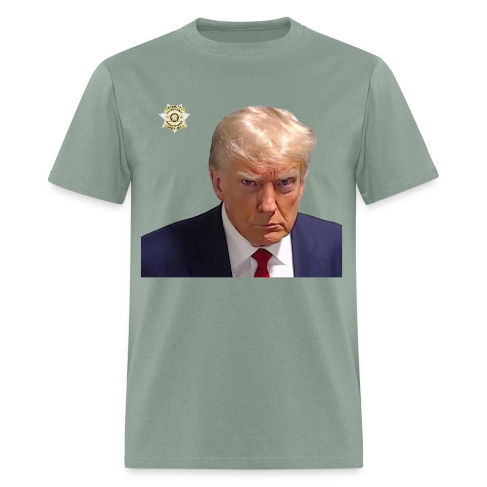 Trump Mugshot T-Shirt (Customizeable) - sage