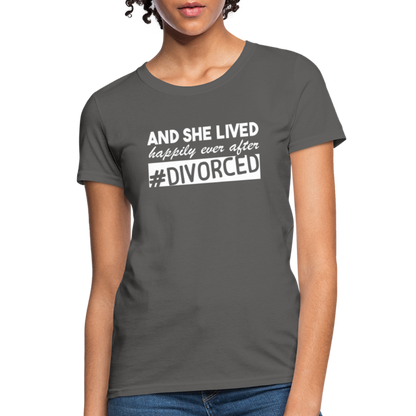 And She Lived Happily Ever After Divorced T-Shirt #Divorced - charcoal