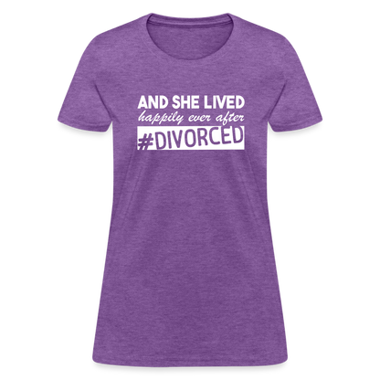 And She Lived Happily Ever After Divorced T-Shirt #Divorced - purple heather