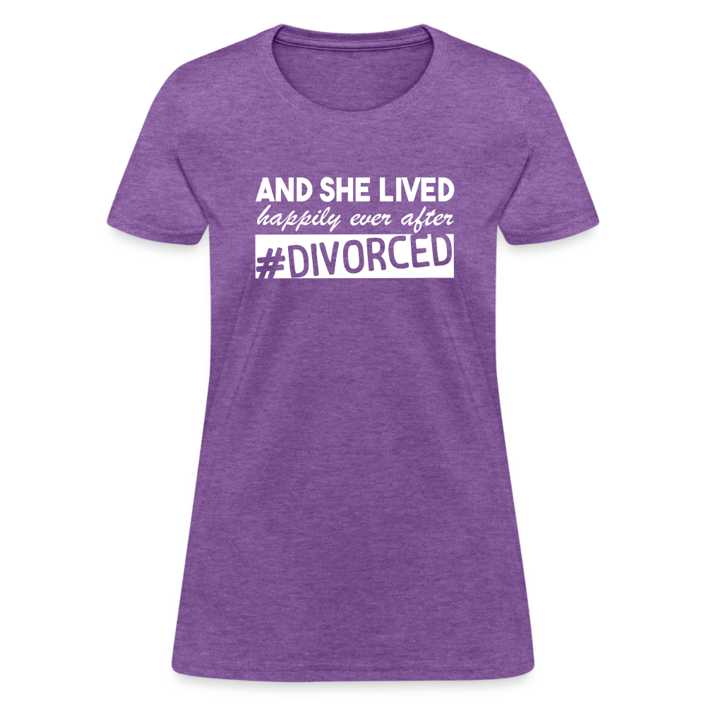 And She Lived Happily Ever After Divorced T-Shirt #Divorced - purple heather