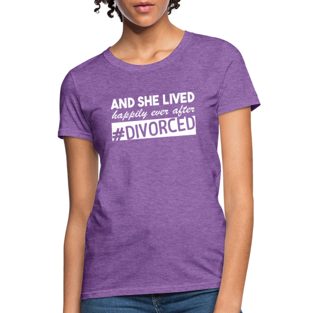 And She Lived Happily Ever After Divorced T-Shirt #Divorced - purple heather