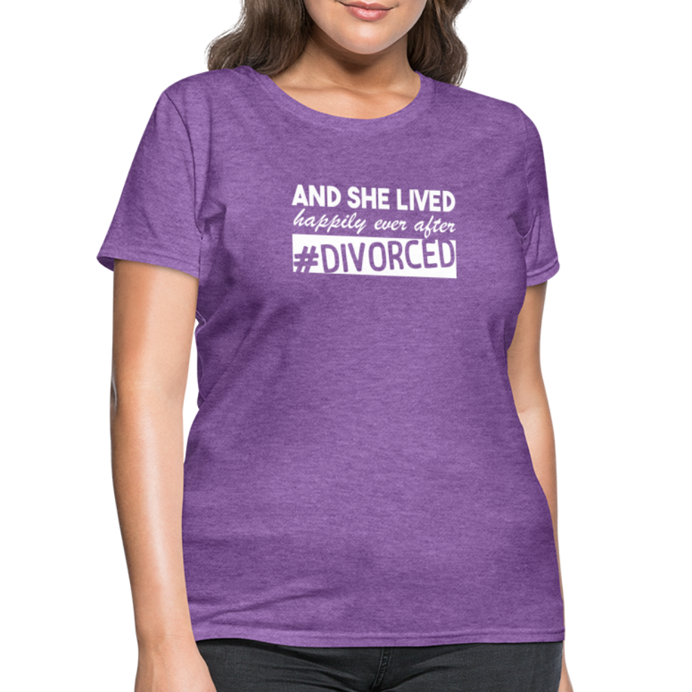 And She Lived Happily Ever After Divorced T-Shirt #Divorced - purple heather
