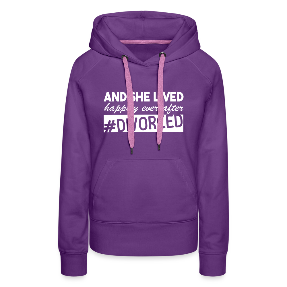 And She Lived Happily Ever After Divorced Women’s Premium Hoodie - purple 