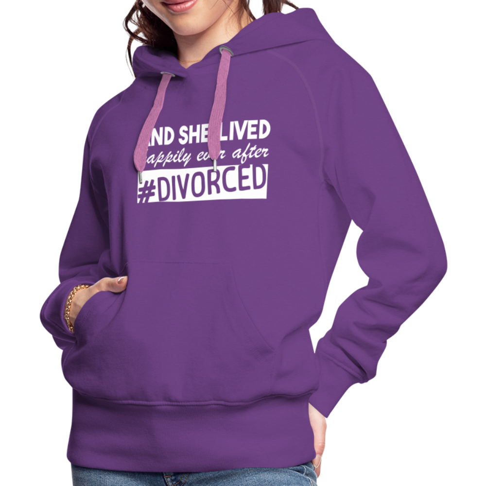 And She Lived Happily Ever After Divorced Women’s Premium Hoodie - purple 