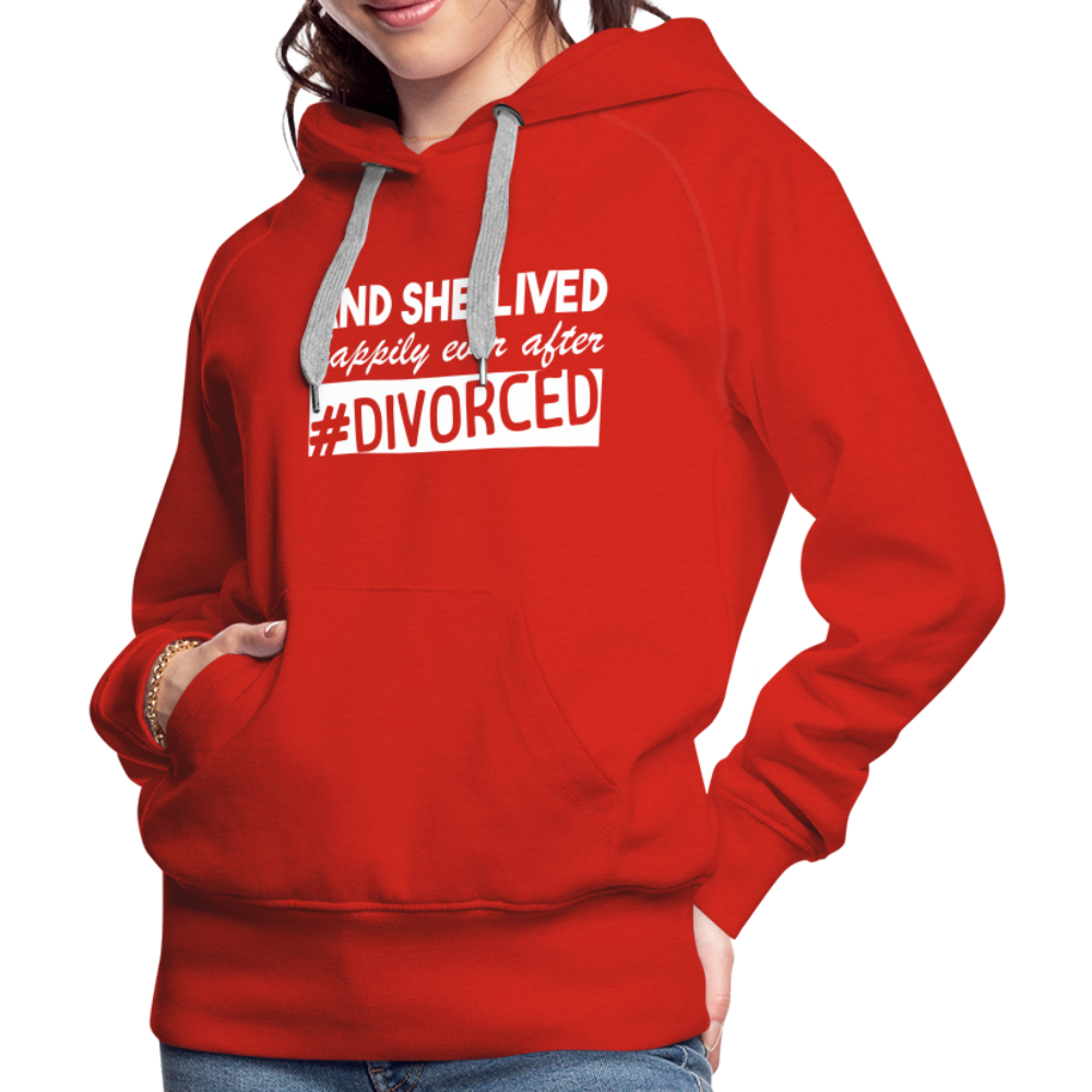 And She Lived Happily Ever After Divorced Women’s Premium Hoodie - red