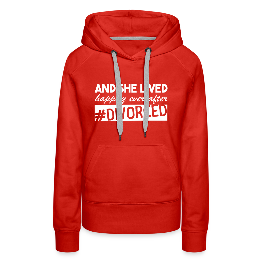 And She Lived Happily Ever After Divorced Women’s Premium Hoodie - red