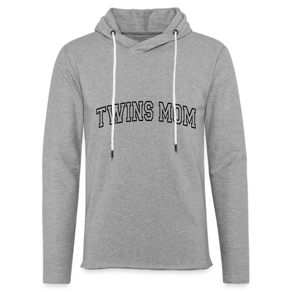 Twins Mom Lightweight Terry Hoodie - heather gray